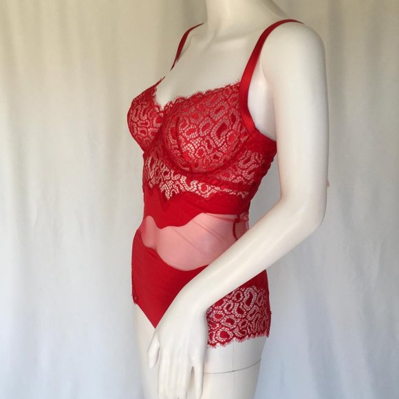LA PERLA WOMEN BABY DOLLS, RED COLOR, gi 33 - Picture 3 of 11